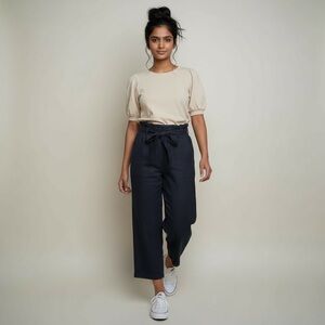 💥 Girls Paperbag Waist Cotton & Linen Pants Size S